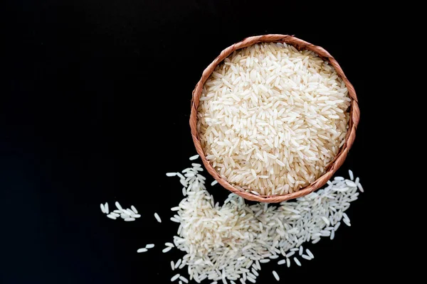 Riz Biologique Riz Grains Blancs — Photo