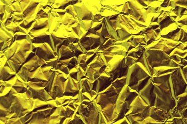 Buruşmuş folyo parlak metal desenli duvar kâğıdı dekorasyon elementi için arka plan ambalaj kağıdı.