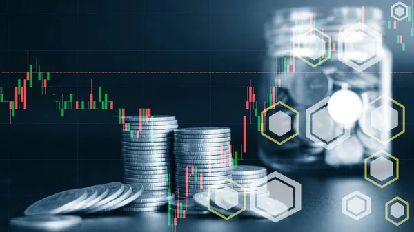 Tjurmarknadens Utveckling Kryptovaluta Bitcoin Stock Growth Diagram Visar Stark Ökning — Stockfoto