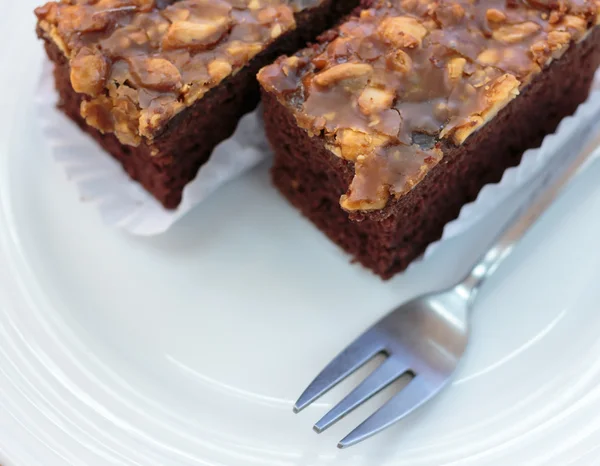 Schokolade Brownies Kuchen. — Stockfoto