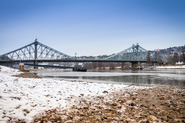 Blue Wonder Bridge Dresden (Blaues Wunder) — Stockfoto