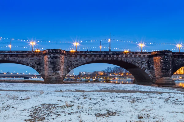 Puente Augustusbrücke Dresde —  Fotos de Stock