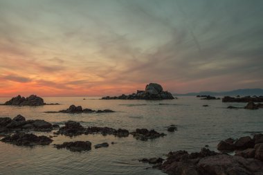 Sardunya Plajı'nda romantik günbatımı