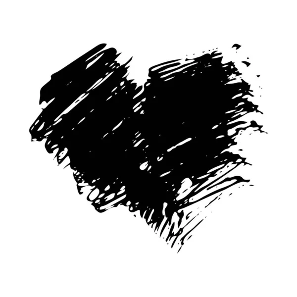 Elle Çizilmiş Siyah Mürekkep Lekeleri Bulanıklık Leke Felç Grafik Tasarım — Stok Vektör