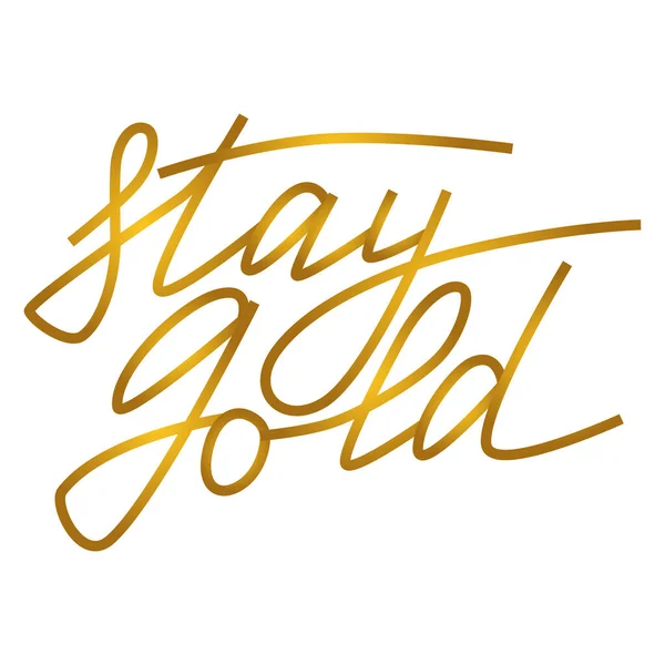 Stay Gold Beautiful Positive Motivational Inspirational Hand Written Calicraphic Vector — Stock Vector