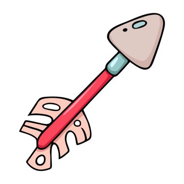 Komik el çizimi çizgi film Eros 'un ok çizimi arka planda izole edilmiş. Okçuluk, avcılık, Sevgililer Günü, çocuklar için spor oyunu. Asıl işaretçi, imleç, indeks, saat kolu, silahlar için öge.