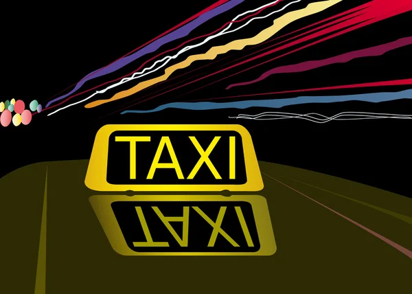 Taxi w nocy — Wektor stockowy
