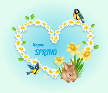 Bahar kalp dekorasyon