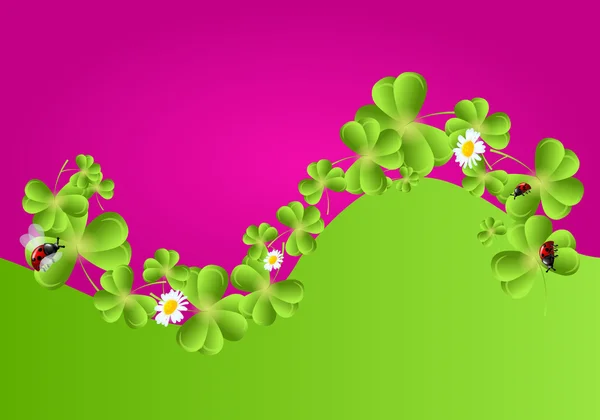 St. Patricks background with clovers — Stock Photo, Image
