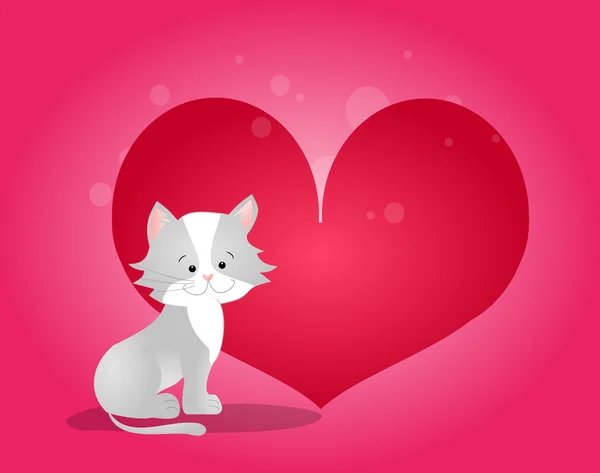 Ilustracja kot miłości — Zdjęcie stockowe