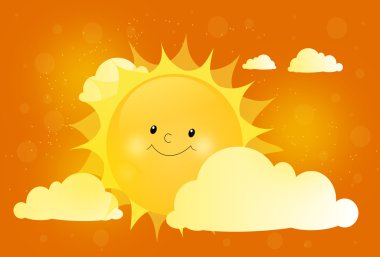 Bulut arkasında şirin güneş