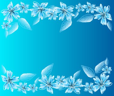Çiçekli açık mavi arkaplan
