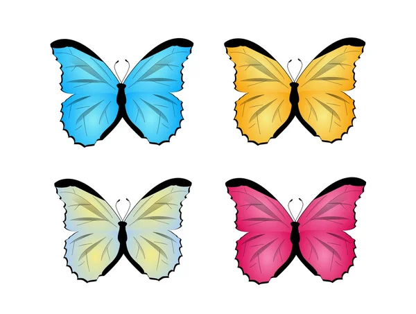 Ilustraciones conjunto de mariposas — Foto de Stock