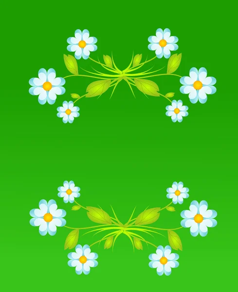 Green background with flower decoration — Stock Photo, Image