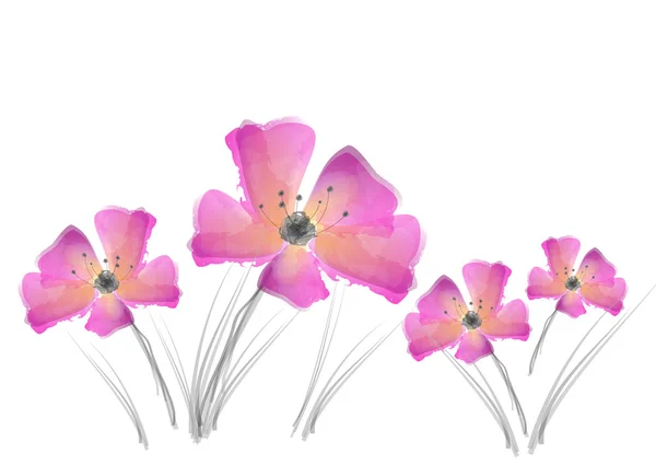 Aquarell-Design-Blumen — Stockfoto