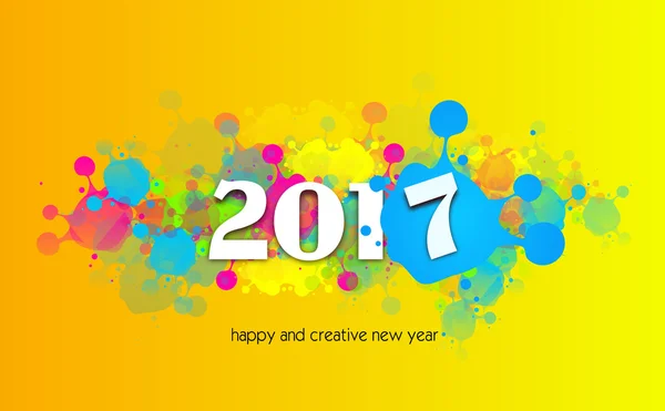 Happy and creative new year 2017 — Stock Photo, Image