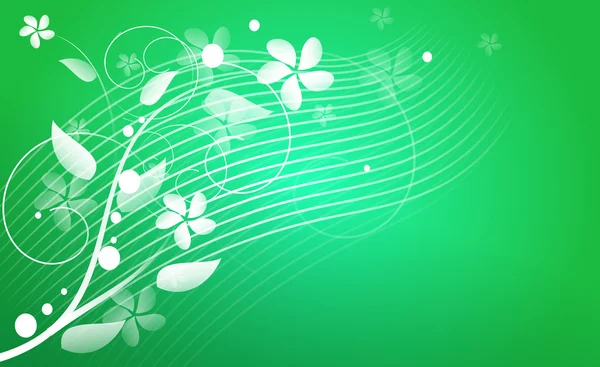 Green abstract background with floral ornaments — Stock Photo, Image