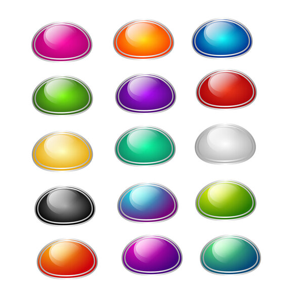 Set of colorful buttons
