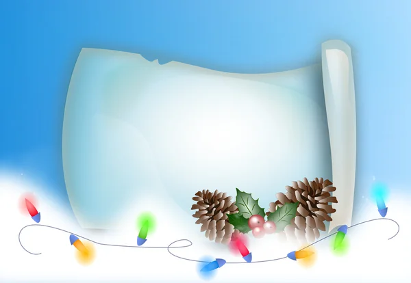 Weihnachtliches Pergament mit bunten Lichtern — Stockfoto