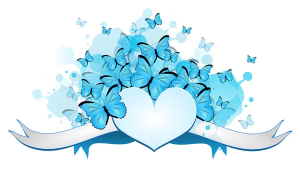 Heart with butterflies — Stock Photo, Image