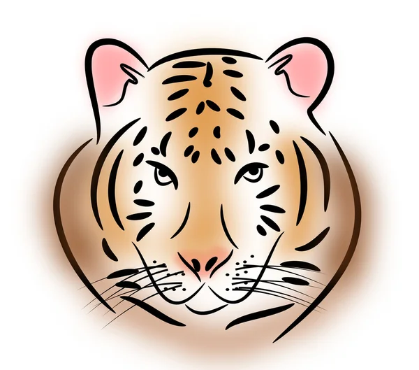 Tigerkopf-Illustration — Stockfoto