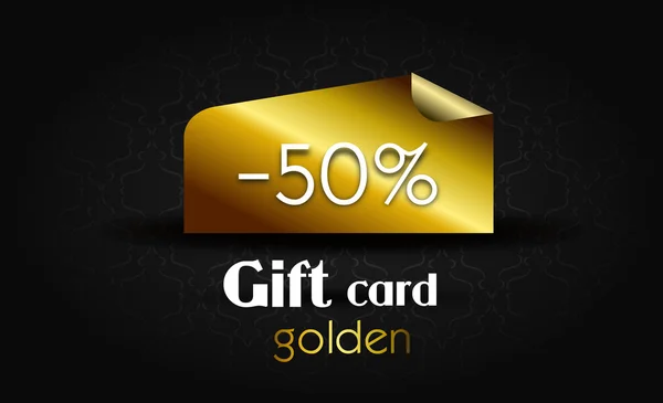 Golden gift card — Stock Photo, Image