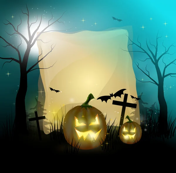 Halloween Hintergrund mit Kürbissen — Stockfoto