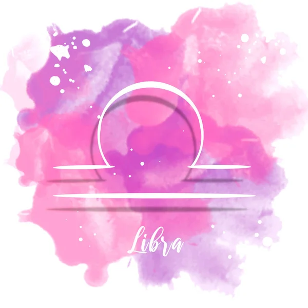 Illustration Zodiac Sign Libra Watercolor Background — Stock Photo, Image