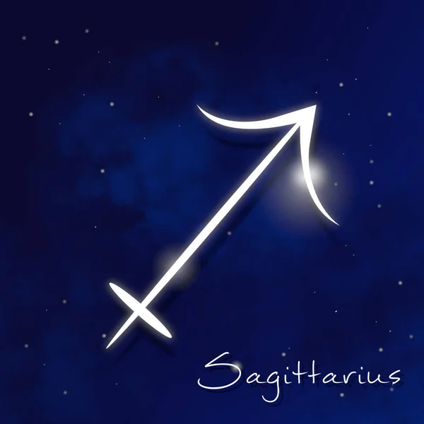 Illustrazione Del Segno Zodiacale Sagittario Con Sfondo Stellato — Foto Stock