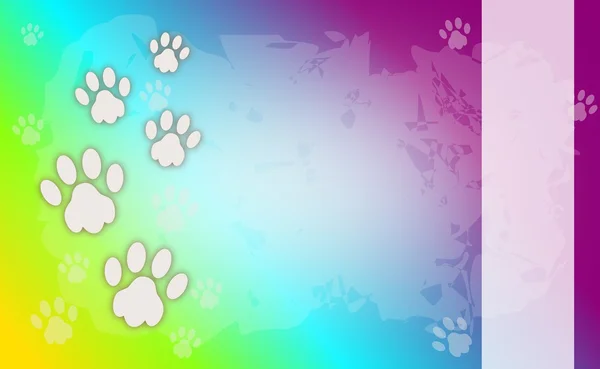 Gökkuşağı geçmiş köpek pençeleri ile