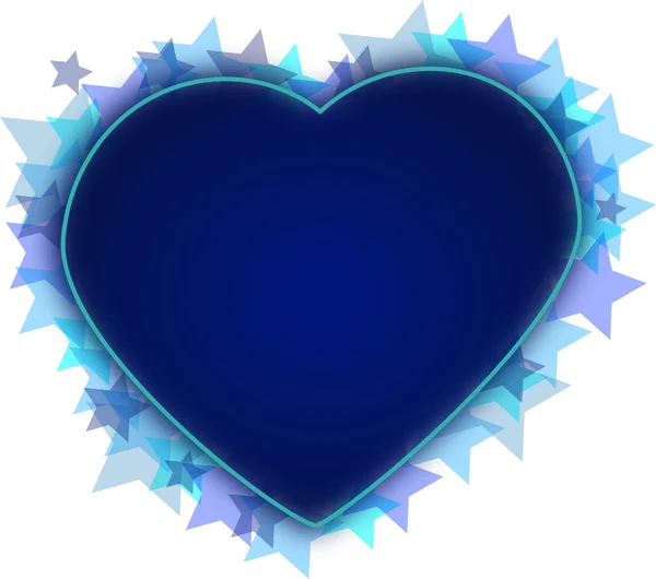 Sterren hart in blauw — Stockfoto