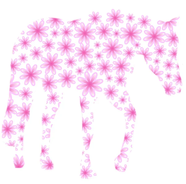 Horse of flowers — Stock Photo, Image