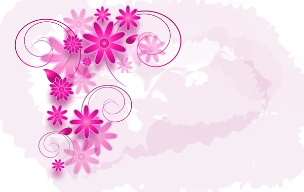 Rosa abstrakter Hintergrund mit Blumen — Stockfoto