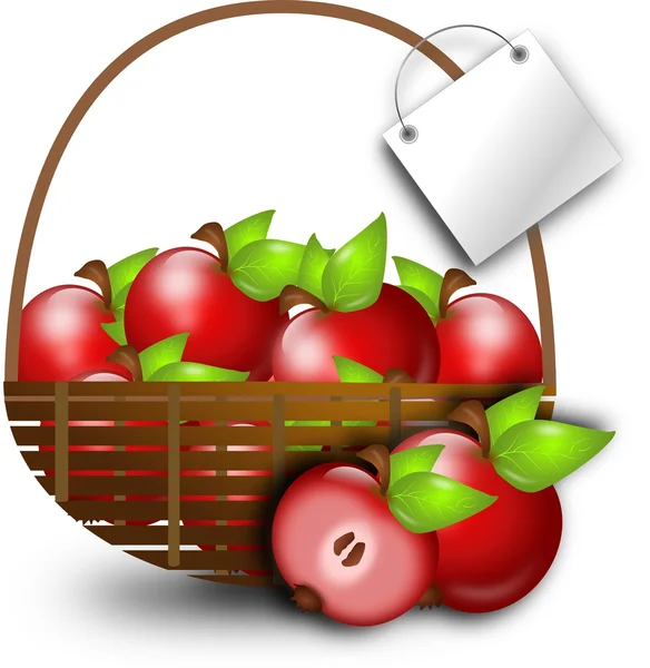 Kırmızı elma sepeti — Stok fotoğraf