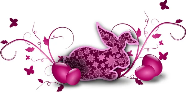 Rózsaszín nyúl húsvéti dekoráció — Stock Fotó