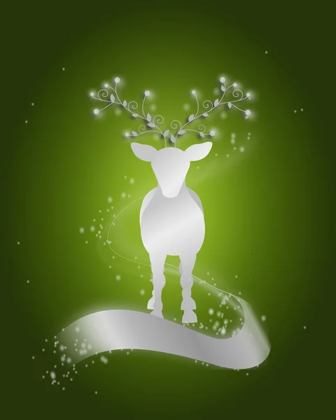 Grön jul rådjur — Stockfoto