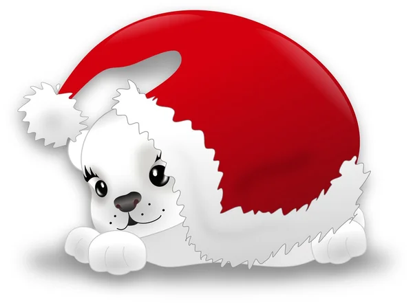 Santa polar bear — Stock Photo, Image