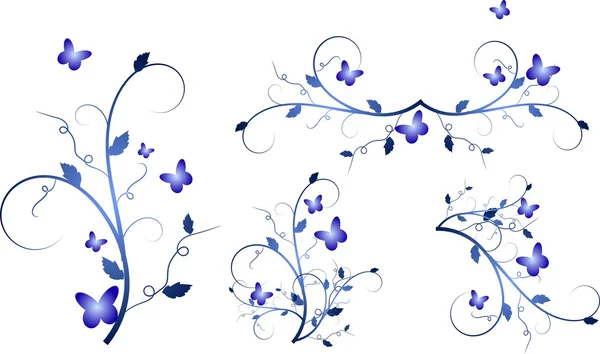 Blue floral ornaments
