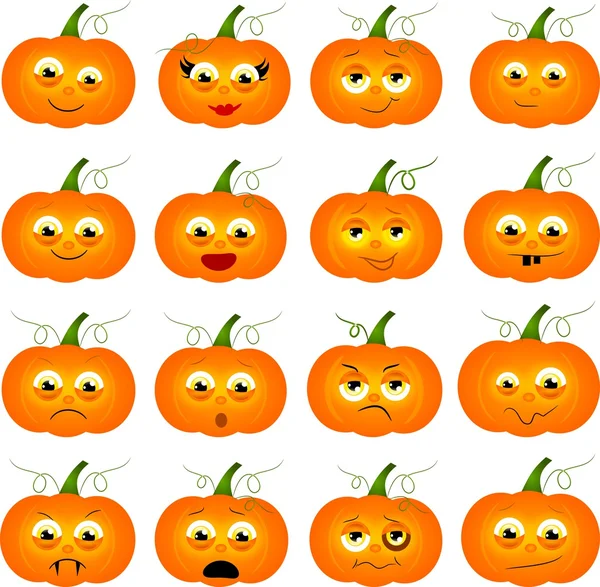 Pumpkins with faces — Stock Photo, Image