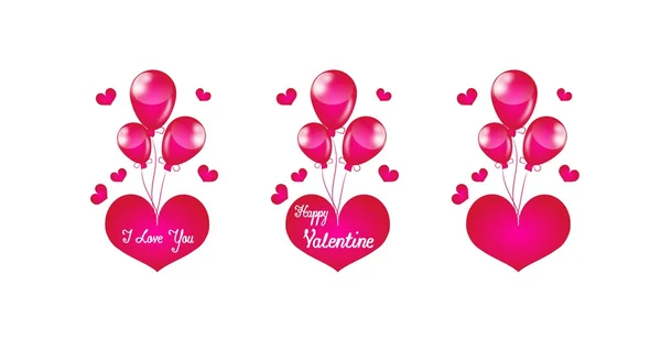Rosa Herz mit Luftballons — Stockfoto