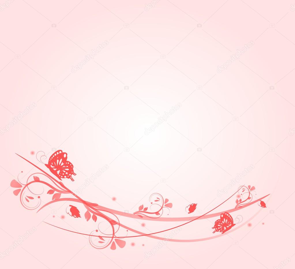 Light pink background with ornaments