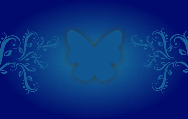 Blue background with big butterfly — Stock Photo, Image