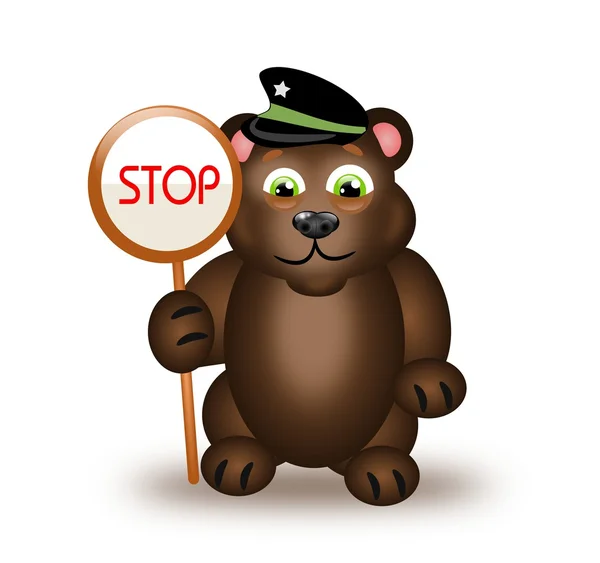 Bear with stop — Stock Photo, Image