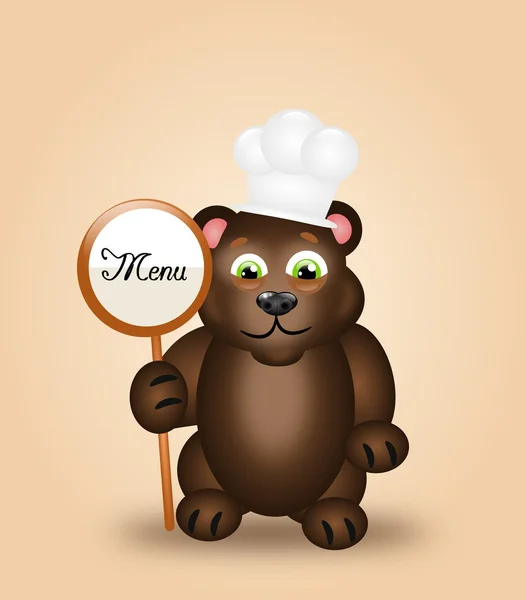 요리사로 서 진한 곰 — 스톡 사진