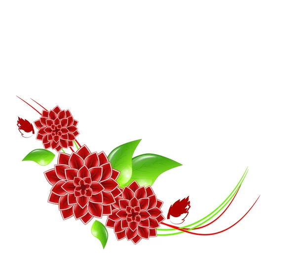 Hintergrund mit roten Blumen — Stockfoto