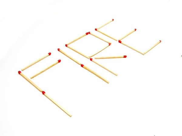 Inscription Fire set of matchsticks — Stock Photo, Image