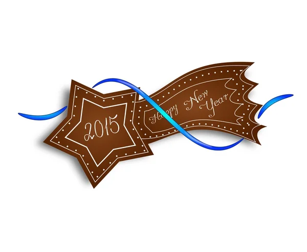 Gingerbread comet Happy New Year 2015 — Stock Photo, Image
