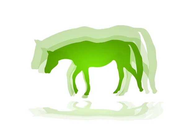 Sylwetka konia zielony — Zdjęcie stockowe
