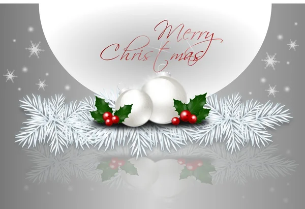 Silver merry christmas card — Stock Photo, Image