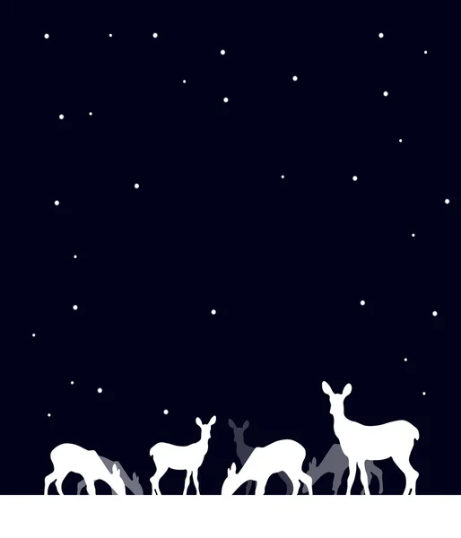 Night background with deer — Stock Photo, Image